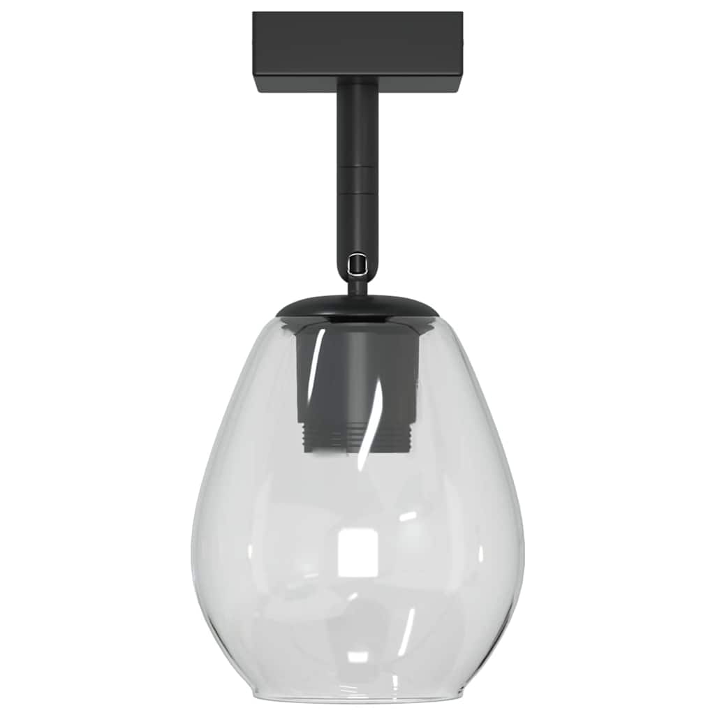 vidaXL Ceiling Spotlight Black 13 x 13 x 26 cm Glass and Metal