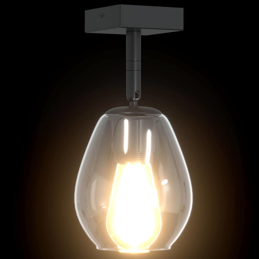 vidaXL Ceiling Spotlight Black 13 x 13 x 26 cm Glass and Metal