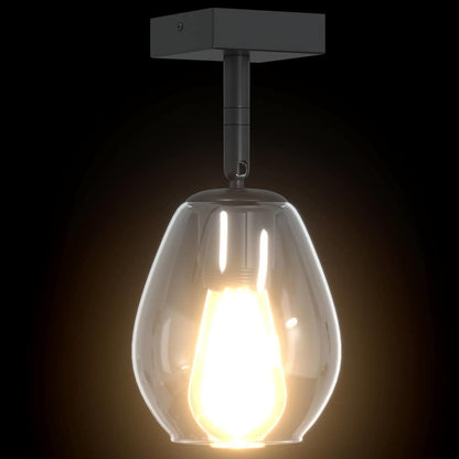 vidaXL Ceiling Spotlight Black 13 x 13 x 26 cm Glass and Metal