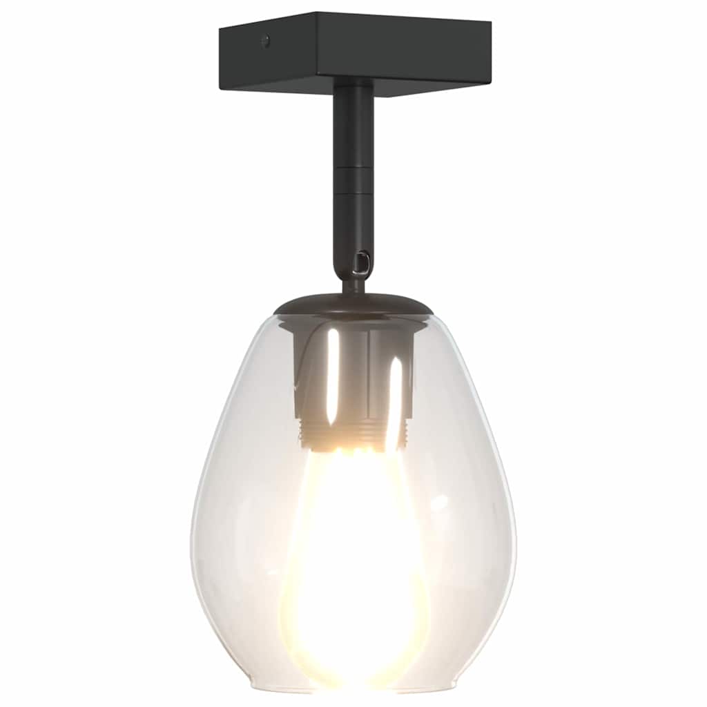 vidaXL Ceiling Spotlight Black 13 x 13 x 26 cm Glass and Metal