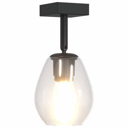 vidaXL Ceiling Spotlight Black 13 x 13 x 26 cm Glass and Metal