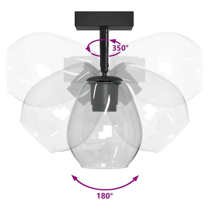 vidaXL Ceiling Spotlight Black 13 x 13 x 26 cm Glass and Metal