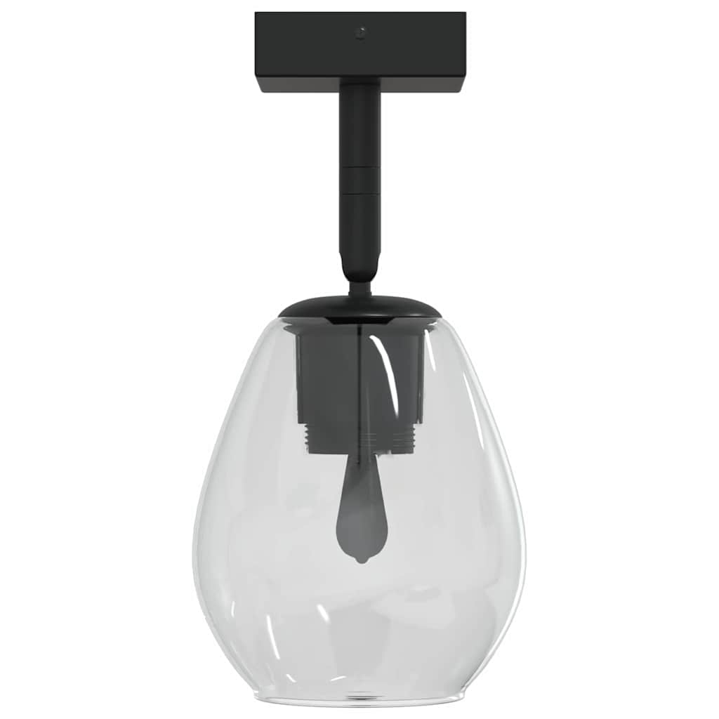 vidaXL Ceiling Spotlight Black 13 x 13 x 26 cm Glass and Metal