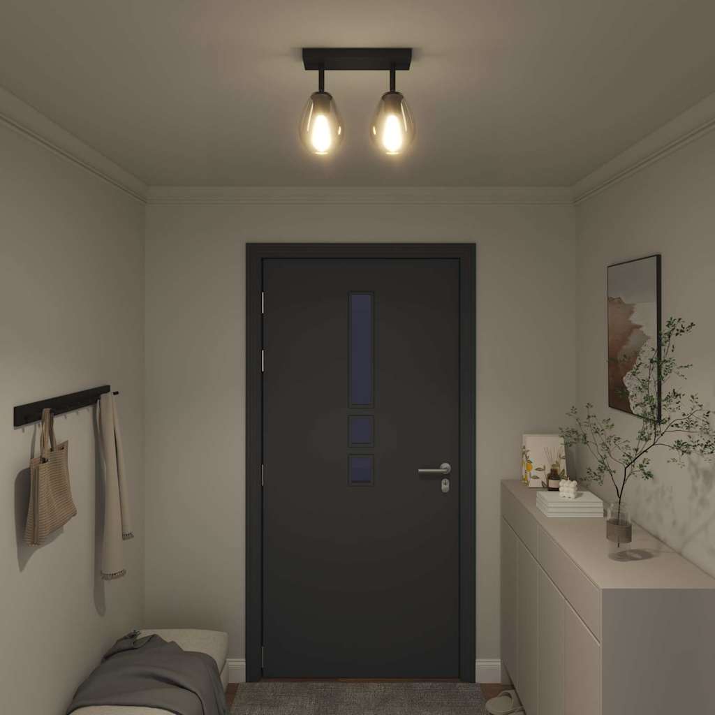 vidaXL Ceiling Spotlight Black 33 x 13 x 26 cm Glass and Metal