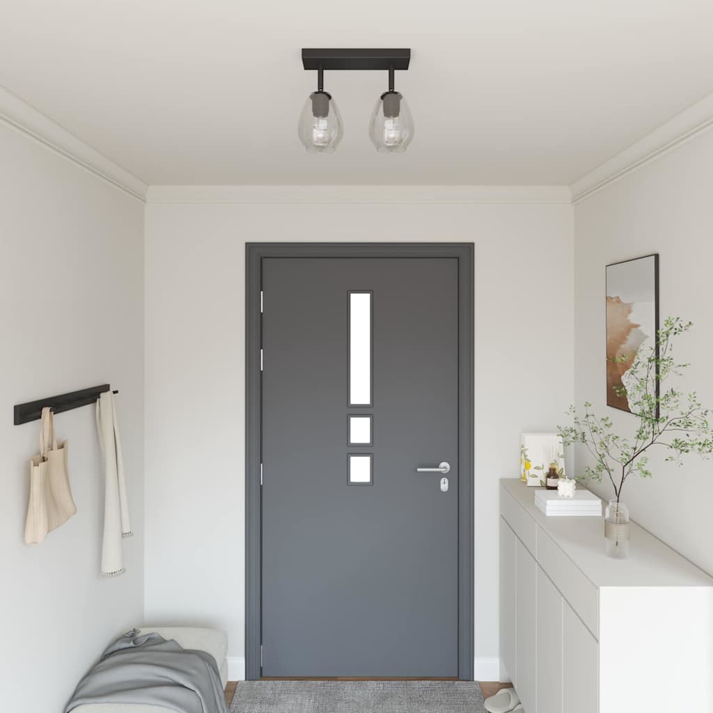 vidaXL Ceiling Spotlight Black 33 x 13 x 26 cm Glass and Metal