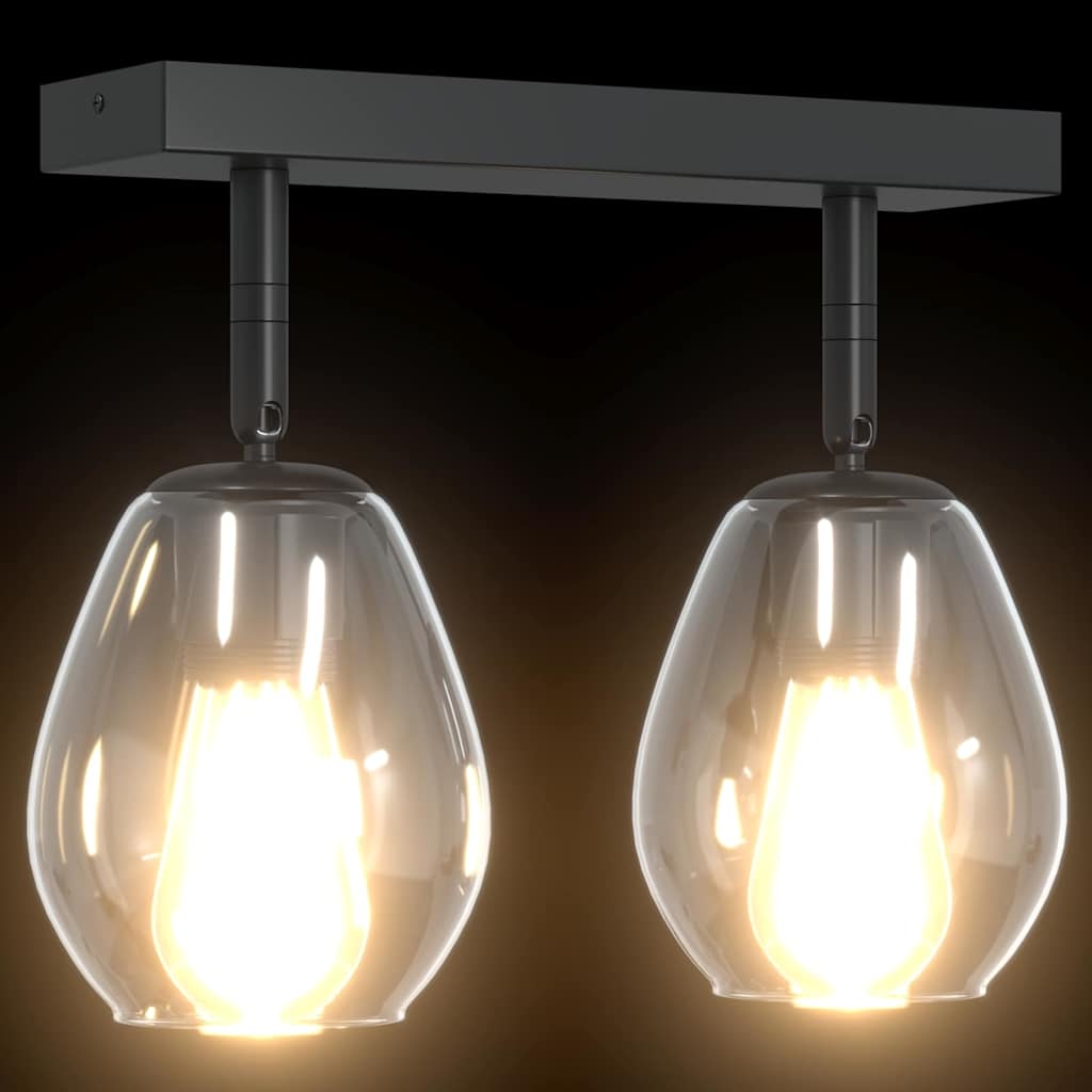vidaXL Ceiling Spotlight Black 33 x 13 x 26 cm Glass and Metal