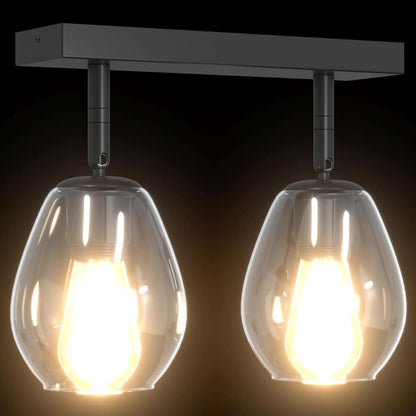 vidaXL Ceiling Spotlight Black 33 x 13 x 26 cm Glass and Metal