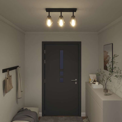 vidaXL Ceiling Spotlight Black 54 x 13 x 26 cm Glass and Metal
