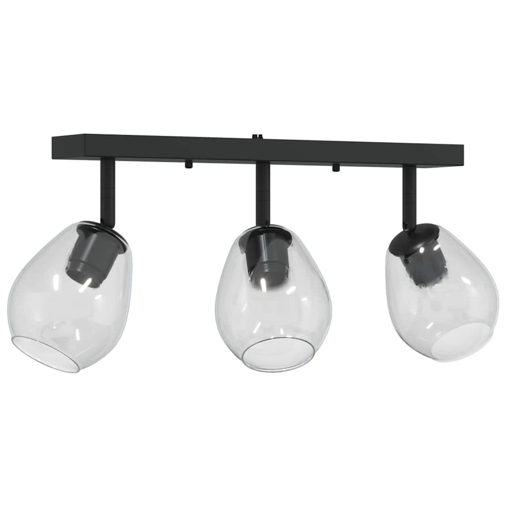vidaXL Ceiling Spotlight Black 54 x 13 x 26 cm Glass and Metal