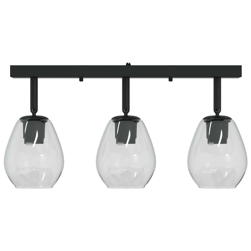 vidaXL Ceiling Spotlight Black 54 x 13 x 26 cm Glass and Metal