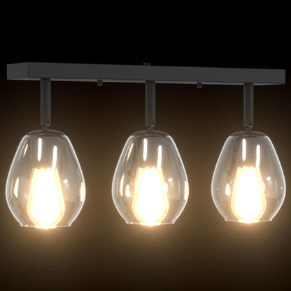 vidaXL Ceiling Spotlight Black 54 x 13 x 26 cm Glass and Metal