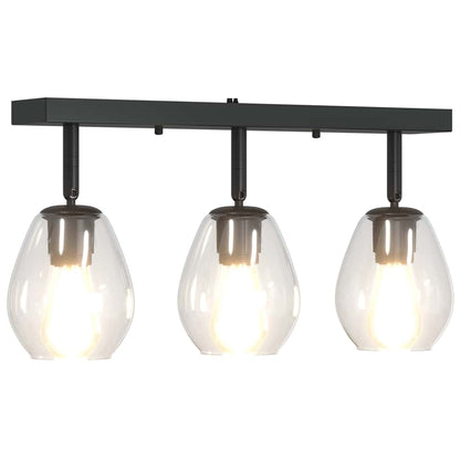 vidaXL Ceiling Spotlight Black 54 x 13 x 26 cm Glass and Metal