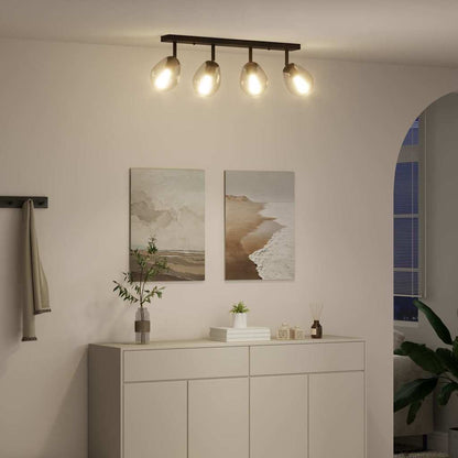 vidaXL Ceiling Spotlight Black 73.5 x 13 x 26 cm Glass and Metal