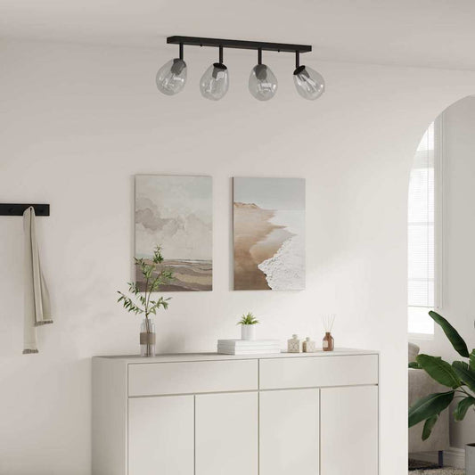 vidaXL Ceiling Spotlight Black 73.5 x 13 x 26 cm Glass and Metal