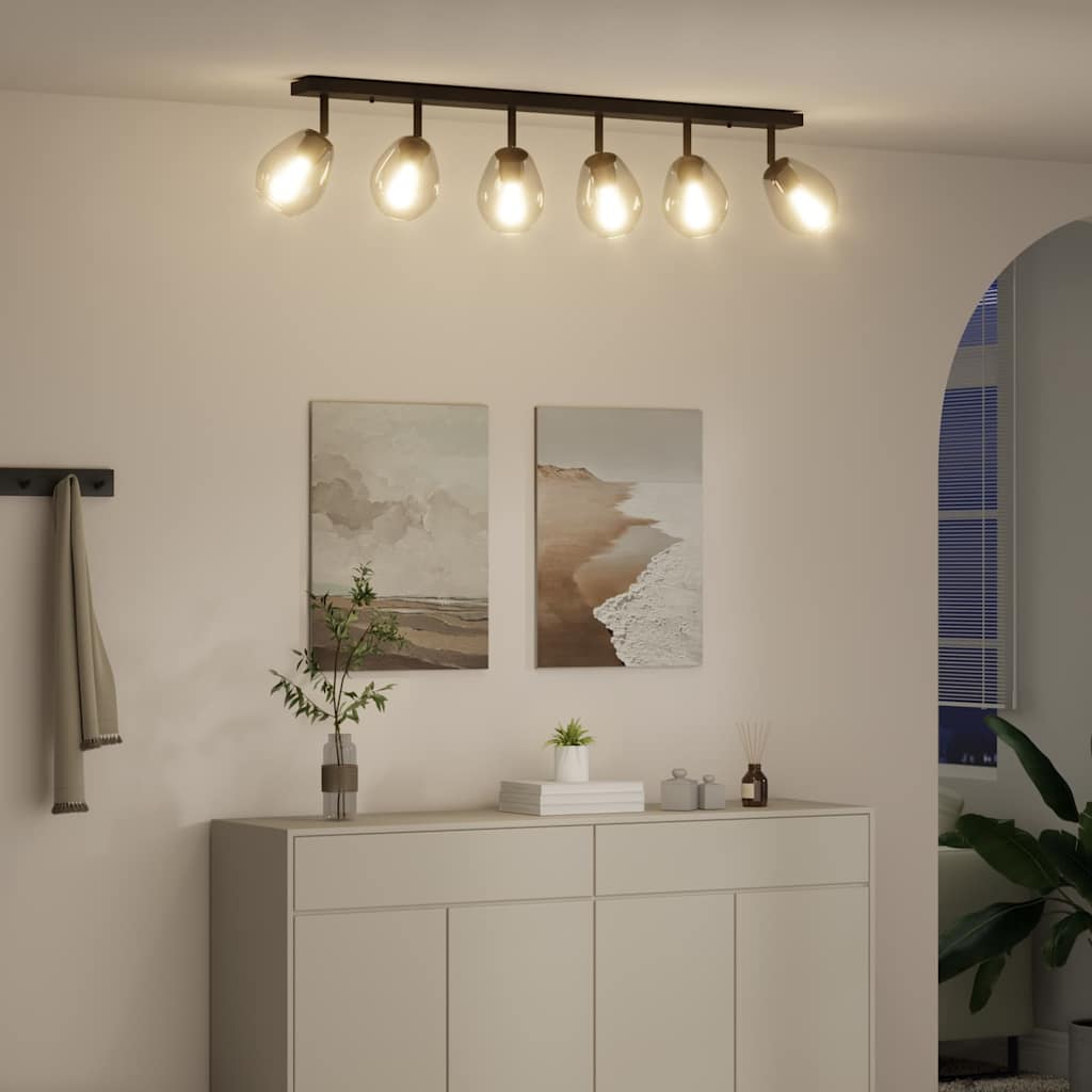 vidaXL Ceiling Spotlight Black 110.5 x 13 x 26 cm Glass and Metal