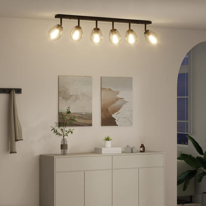 vidaXL Ceiling Spotlight Black 110.5 x 13 x 26 cm Glass and Metal