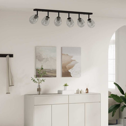 vidaXL Ceiling Spotlight Black 110.5 x 13 x 26 cm Glass and Metal