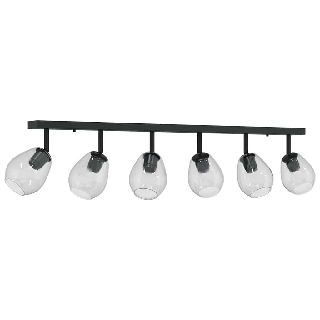 vidaXL Ceiling Spotlight Black 110.5 x 13 x 26 cm Glass and Metal