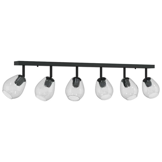 vidaXL Ceiling Spotlight Black 110.5 x 13 x 26 cm Glass and Metal