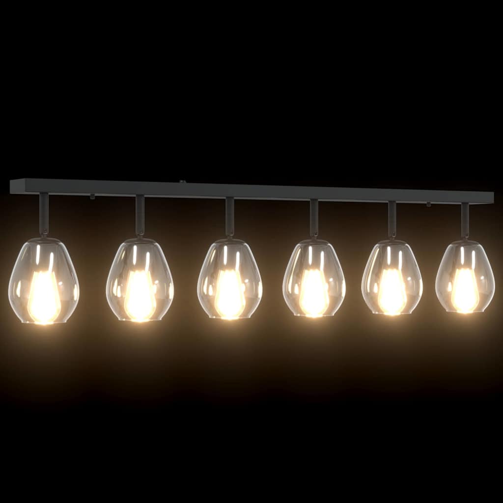 vidaXL Ceiling Spotlight Black 110.5 x 13 x 26 cm Glass and Metal