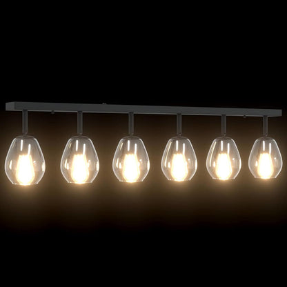 vidaXL Ceiling Spotlight Black 110.5 x 13 x 26 cm Glass and Metal