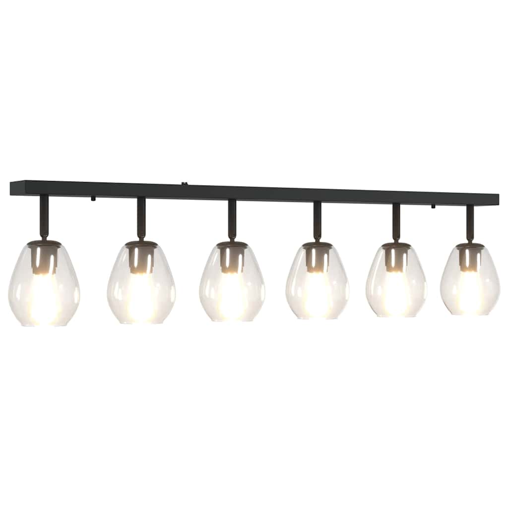 vidaXL Ceiling Spotlight Black 110.5 x 13 x 26 cm Glass and Metal