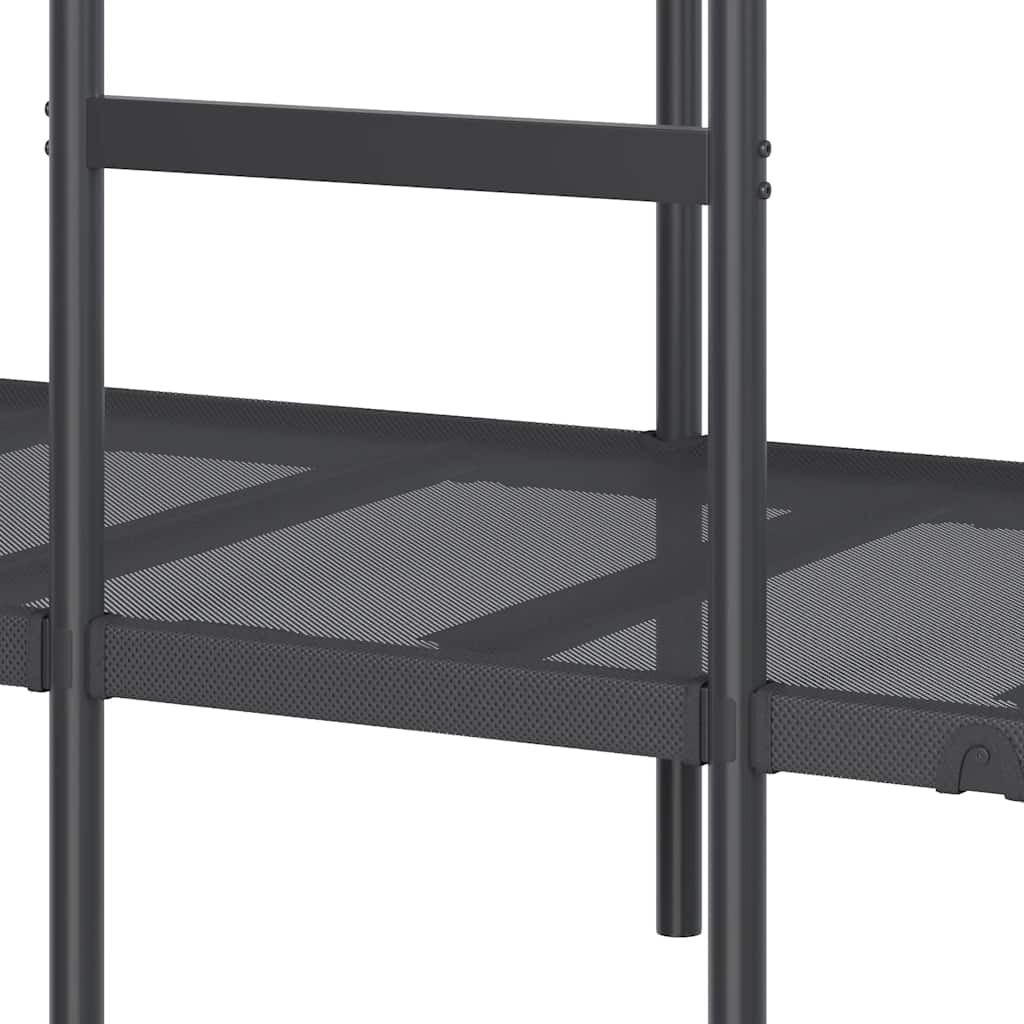 vidaXL Bunk Bed without Mattress Black 75x190 cm Small Single Steel