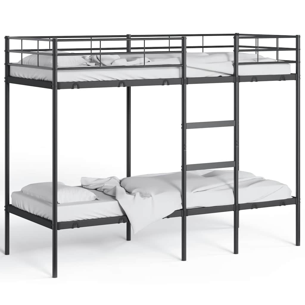vidaXL Bunk Bed without Mattress Black 80x200 cm Steel