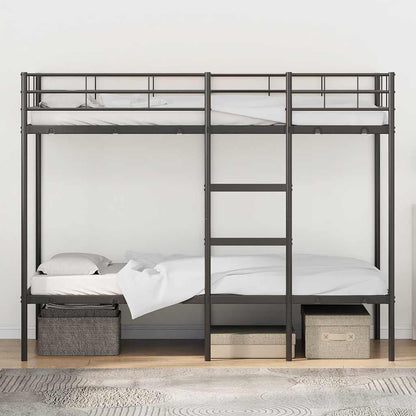 vidaXL Bunk Bed without Mattress Black 90x190 cm Single Steel