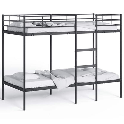 vidaXL Bunk Bed without Mattress Black 90x190 cm Single Steel