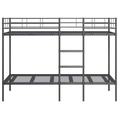 vidaXL Bunk Bed without Mattress Black 90x190 cm Single Steel