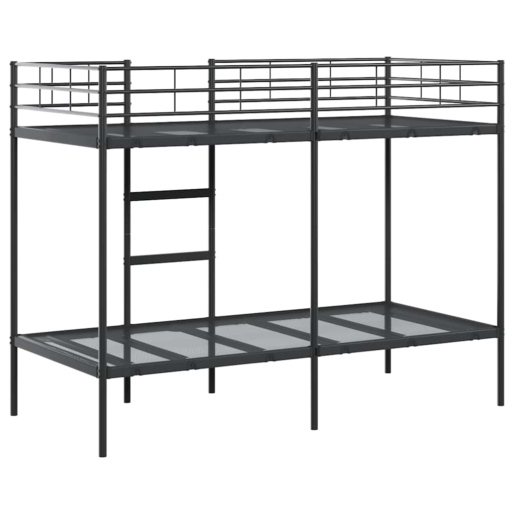 vidaXL Bunk Bed without Mattress Black 90x190 cm Single Steel