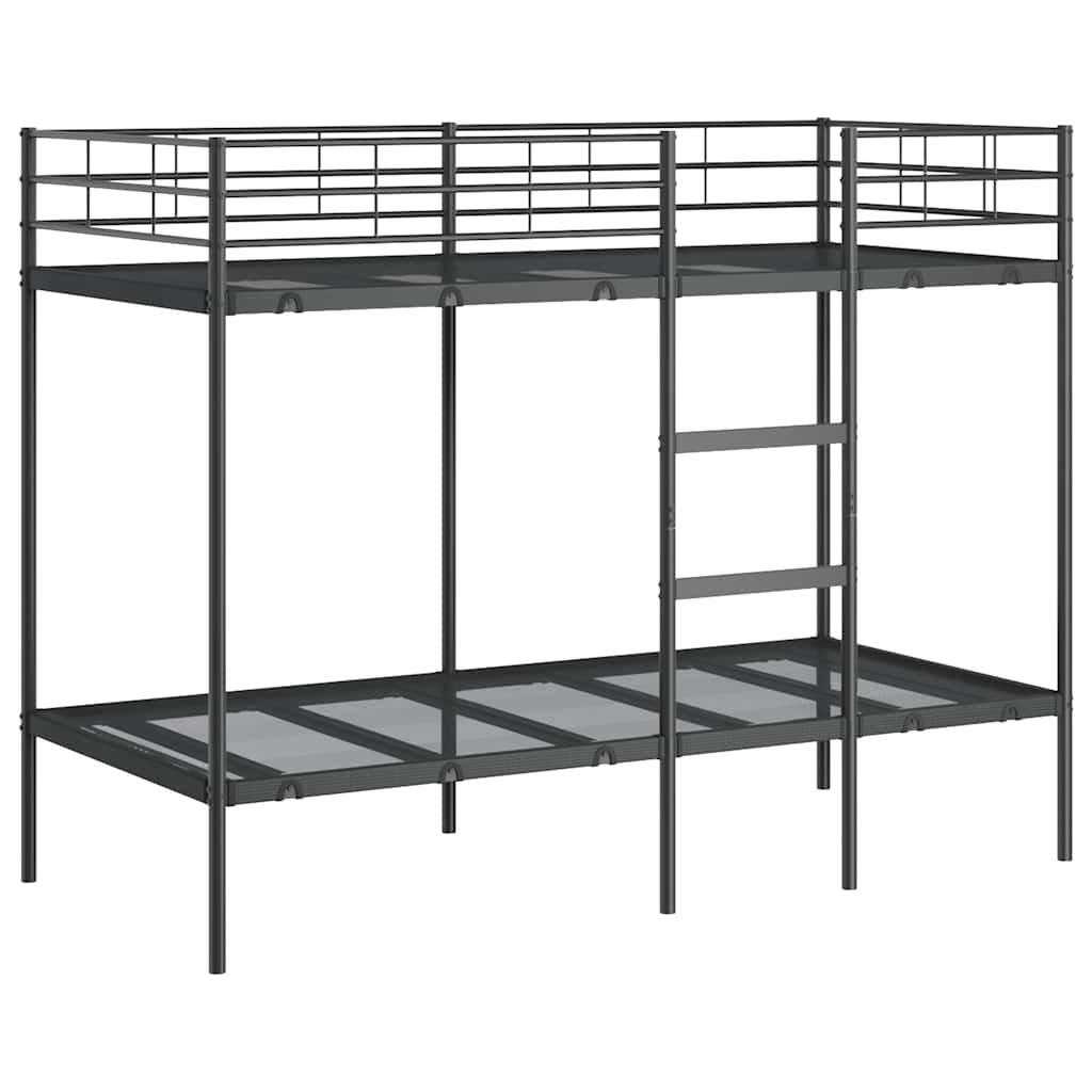 vidaXL Bunk Bed without Mattress Black 90x200 cm Steel