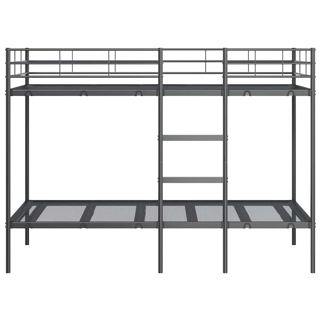 vidaXL Bunk Bed without Mattress Black 90x200 cm Steel