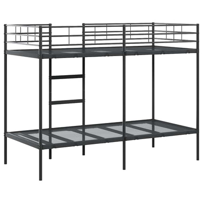 vidaXL Bunk Bed without Mattress Black 90x200 cm Steel