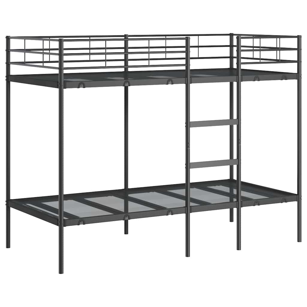vidaXL Bunk Bed without Mattress Black 100x190 cm Steel
