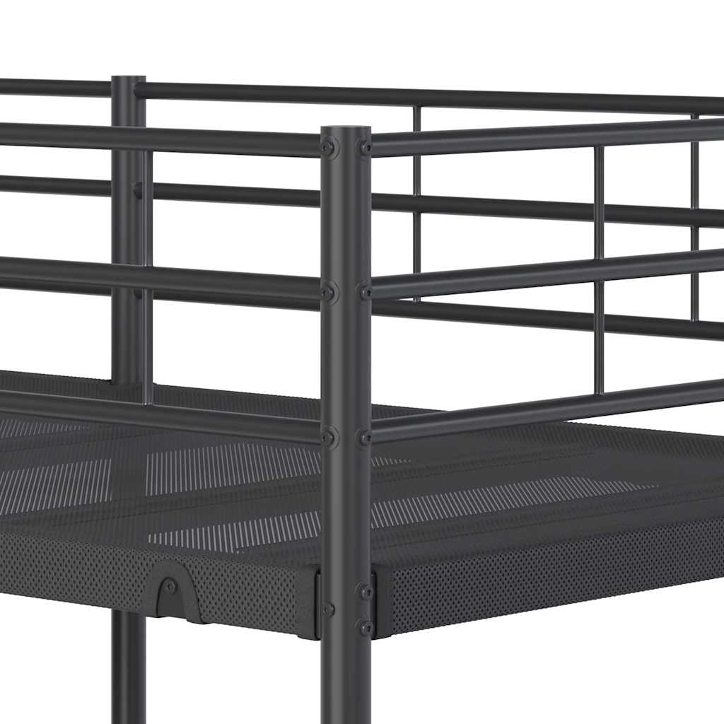 vidaXL Bunk Bed without Mattress Black 100x200 cm Steel