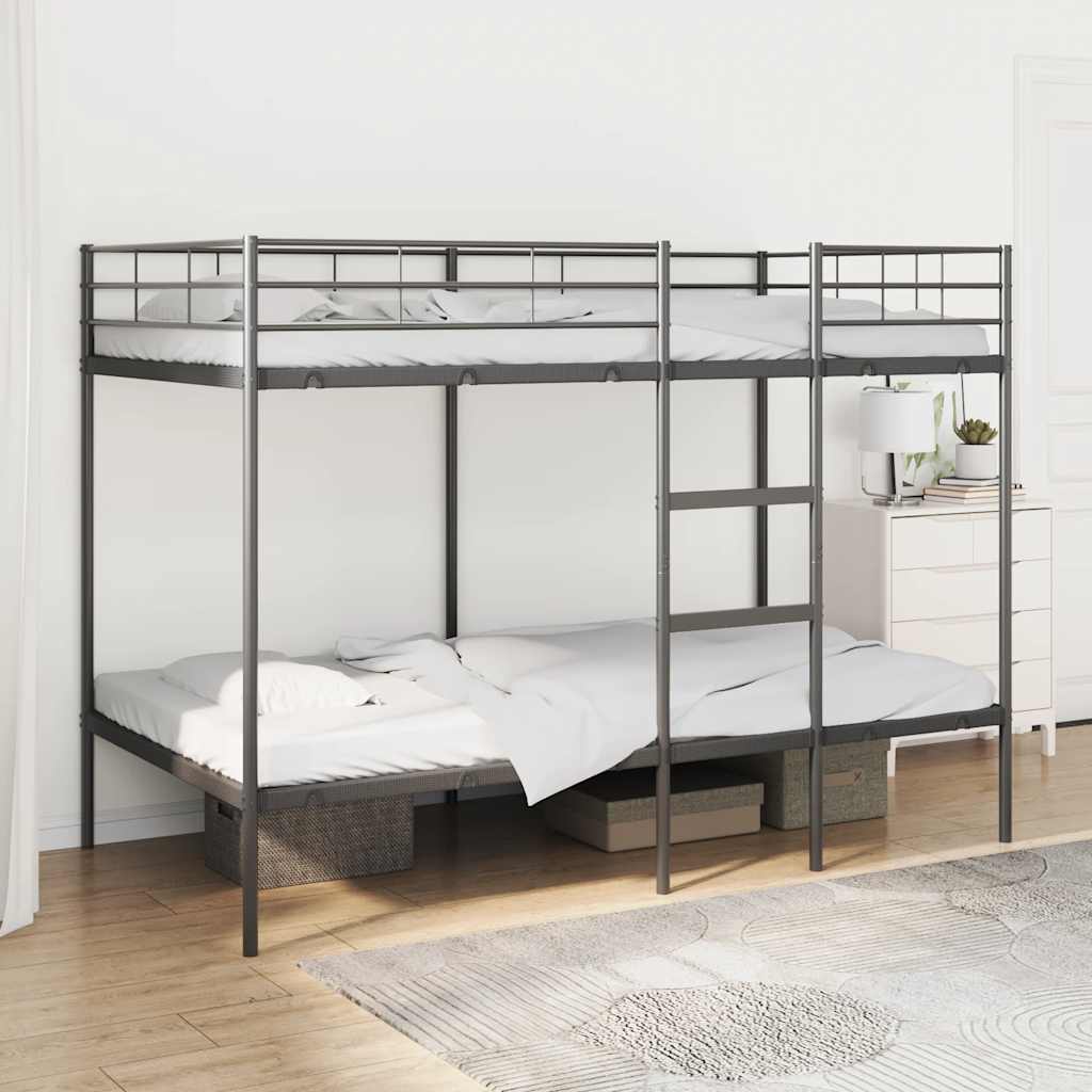 vidaXL Bunk Bed without Mattress Black 100x200 cm Steel