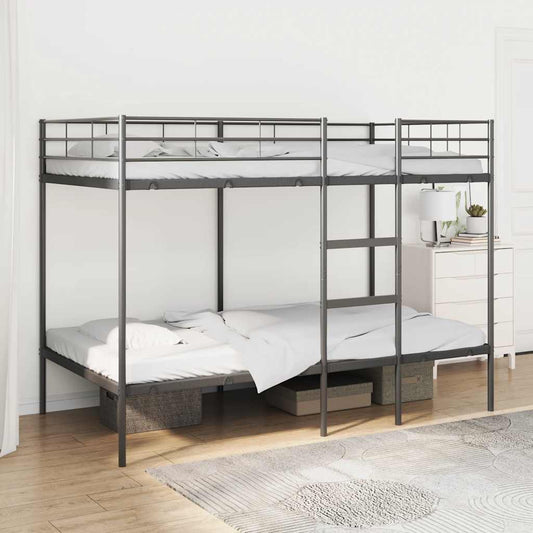 vidaXL Bunk Bed without Mattress Black 100x200 cm Steel