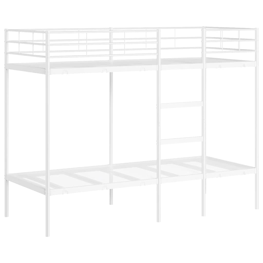 vidaXL Bunk Bed without Mattress White 75x190 cm Small Single Steel