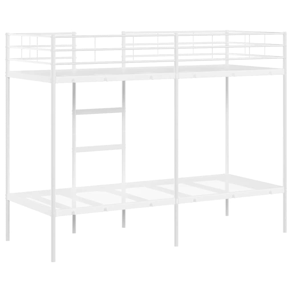 vidaXL Bunk Bed without Mattress White 75x190 cm Small Single Steel