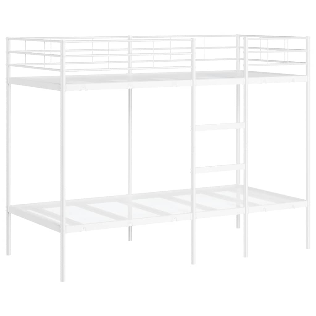 vidaXL Bunk Bed without Mattress White 90x190 cm Single Steel
