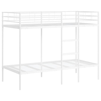 vidaXL Bunk Bed without Mattress White 90x190 cm Single Steel