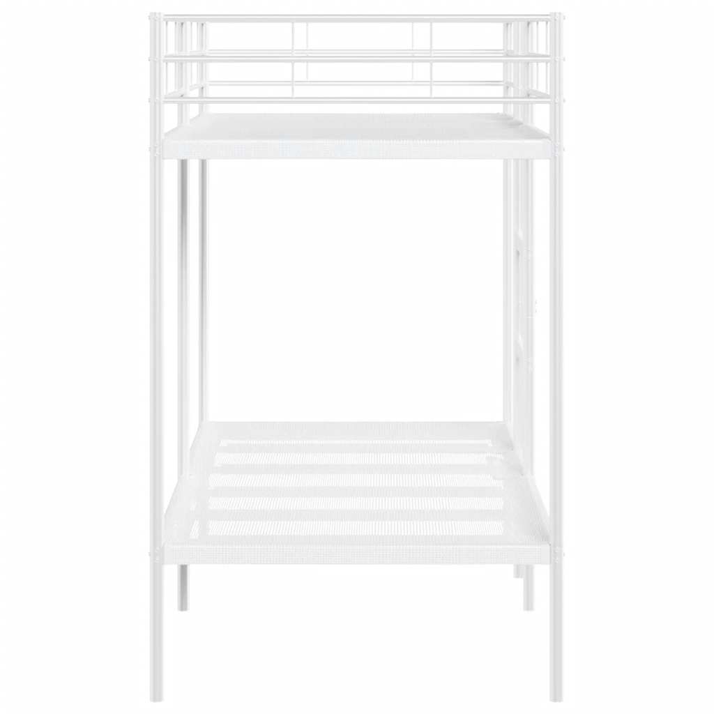 vidaXL Bunk Bed without Mattress White 90x190 cm Single Steel