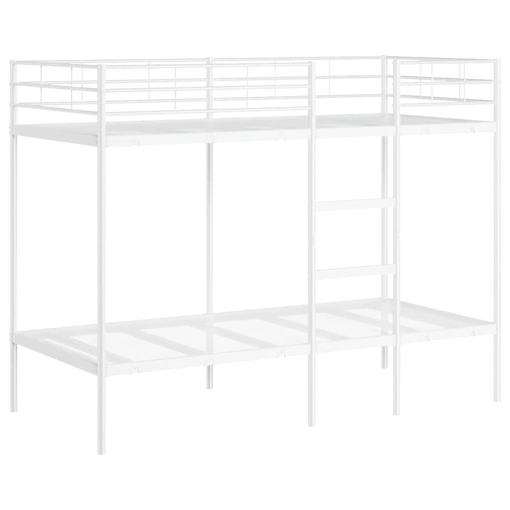 vidaXL Bunk Bed without Mattress White 90x200 cm Steel