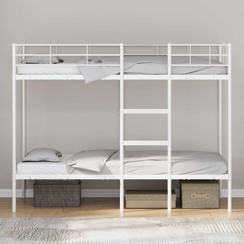 vidaXL Bunk Bed without Mattress White 90x200 cm Steel