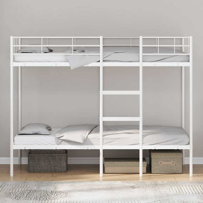 vidaXL Bunk Bed without Mattress White 90x200 cm Steel
