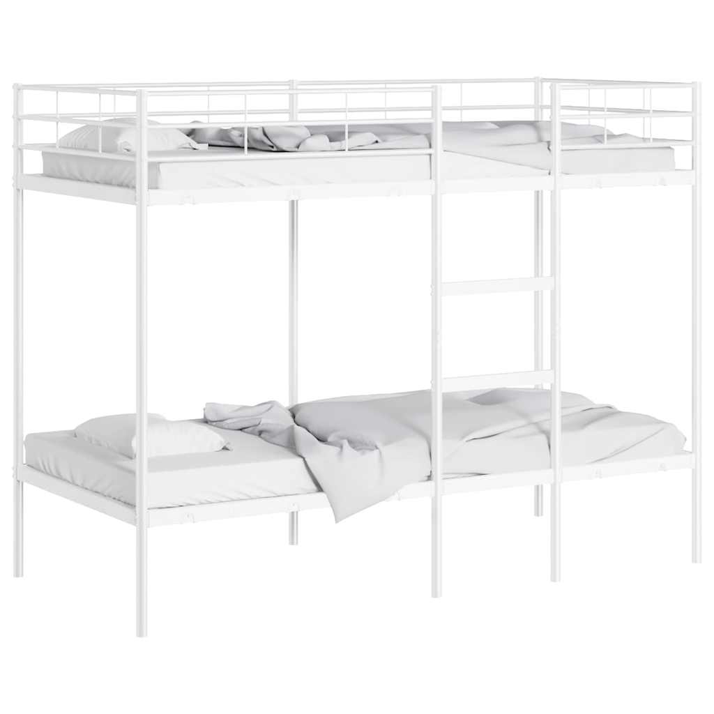 vidaXL Bunk Bed without Mattress White 90x200 cm Steel