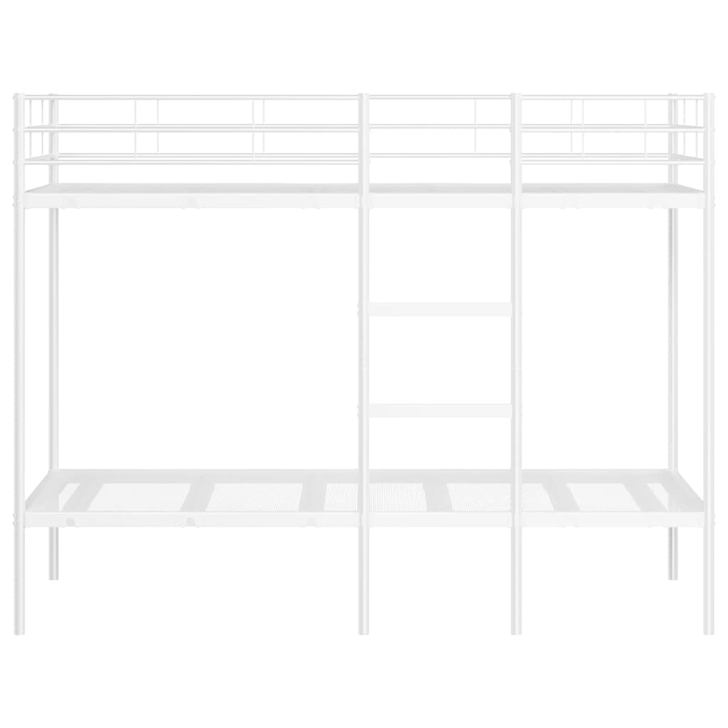 vidaXL Bunk Bed without Mattress White 90x200 cm Steel