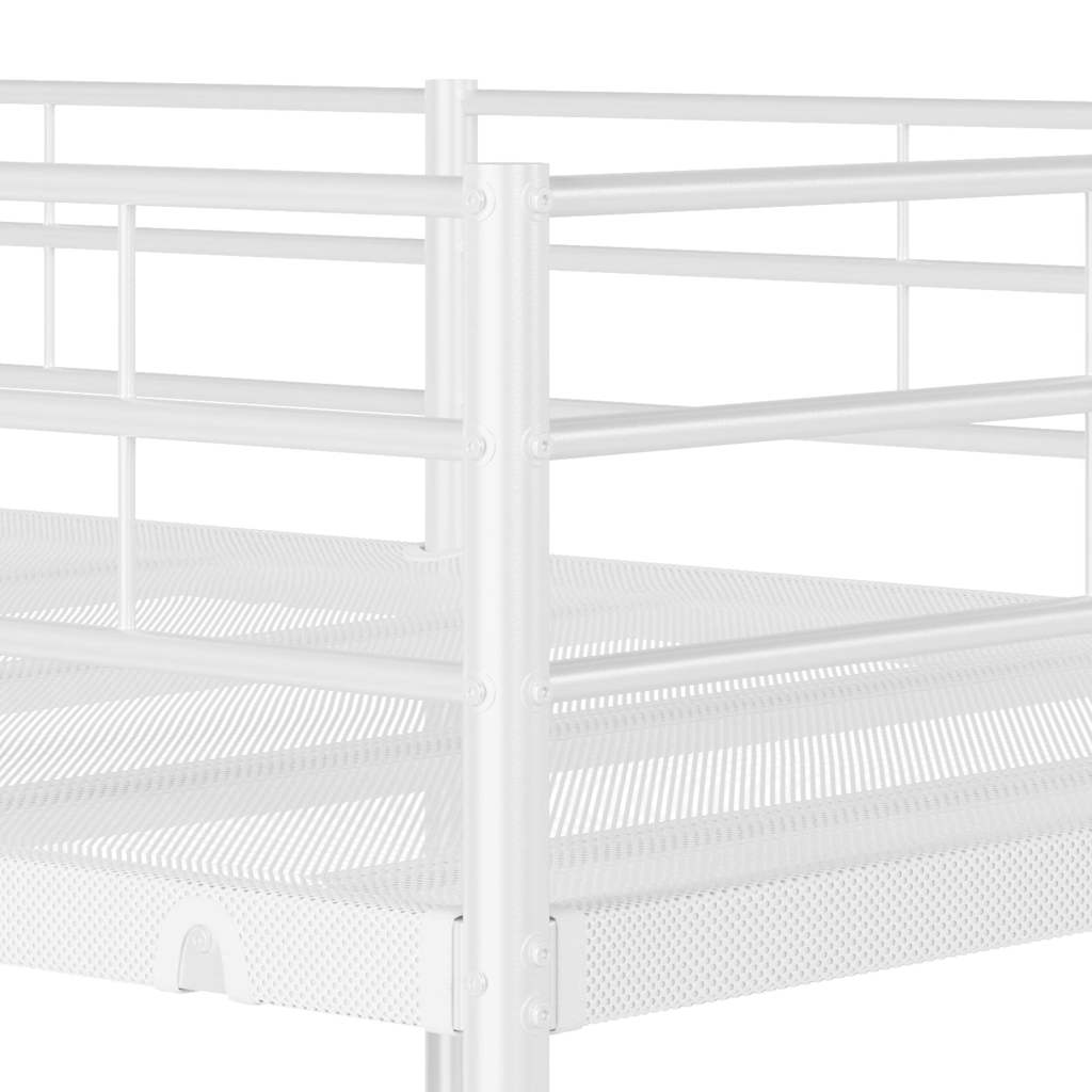 vidaXL Bunk Bed without Mattress White 90x200 cm Steel